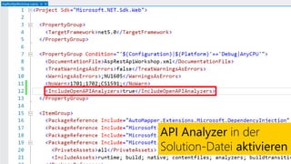 API Analyzer in der
Solution-Datei aktivieren
 
