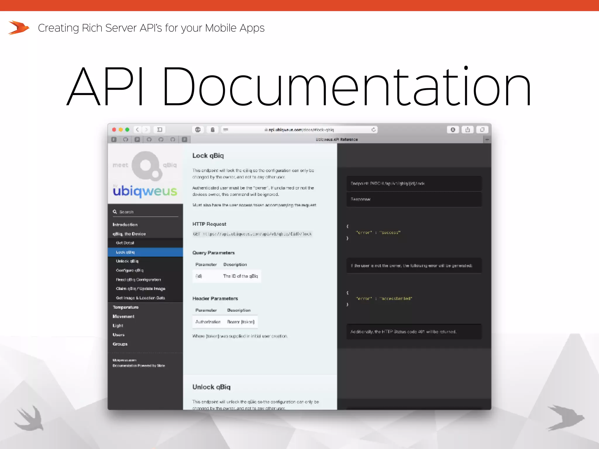 API Documentation Creating Rich Server API’s for your Mobile Apps 
