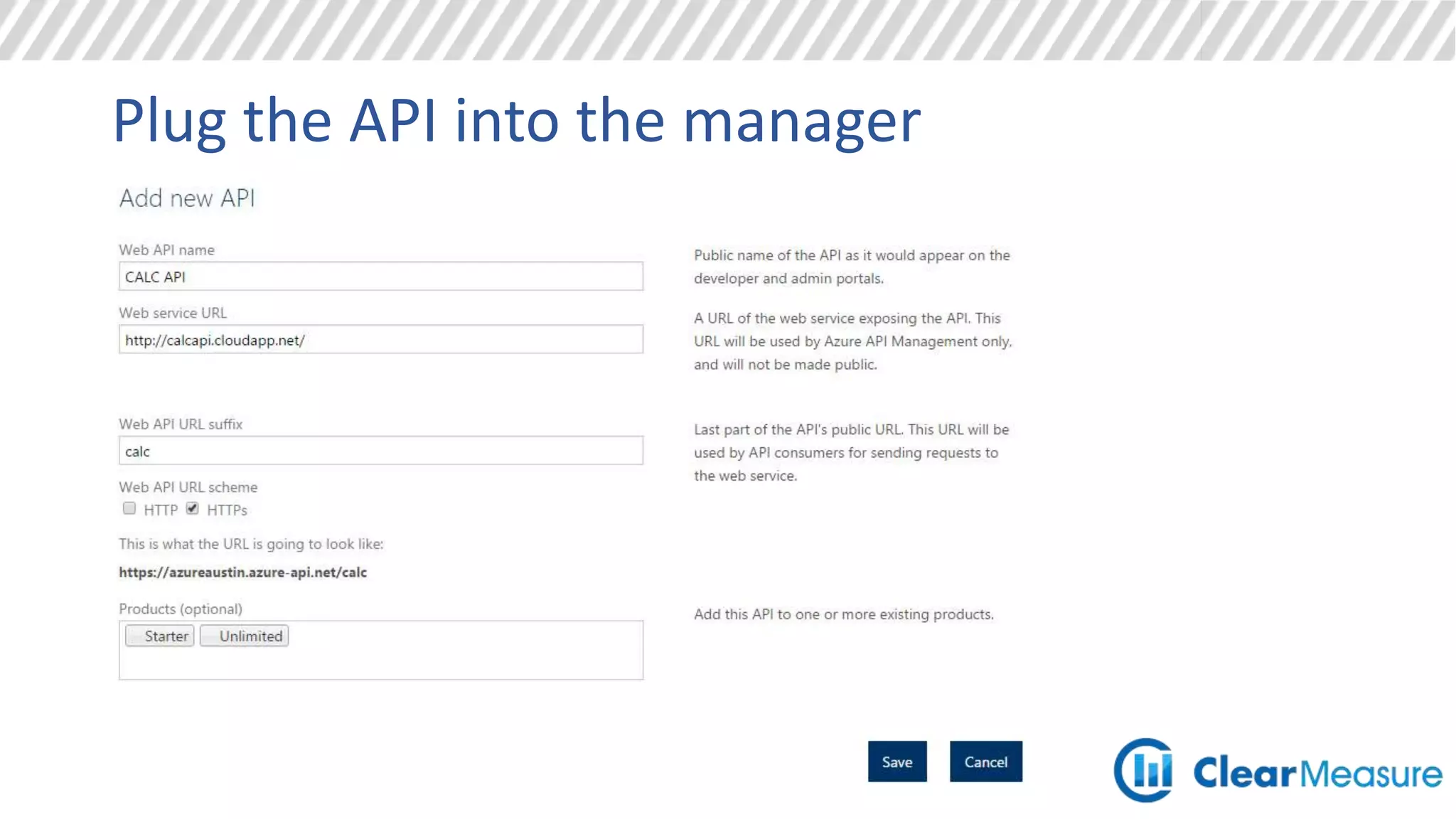 Plug the API into the manager
 