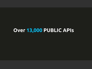 Over 13,000 PUBLIC APIs 
l All contents Copyright © 2014, MuleSoft Inc. 
 