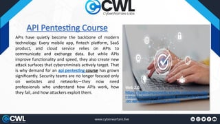 API Pentesting Course: Why Hands-On API Security Training Matters | PPTX