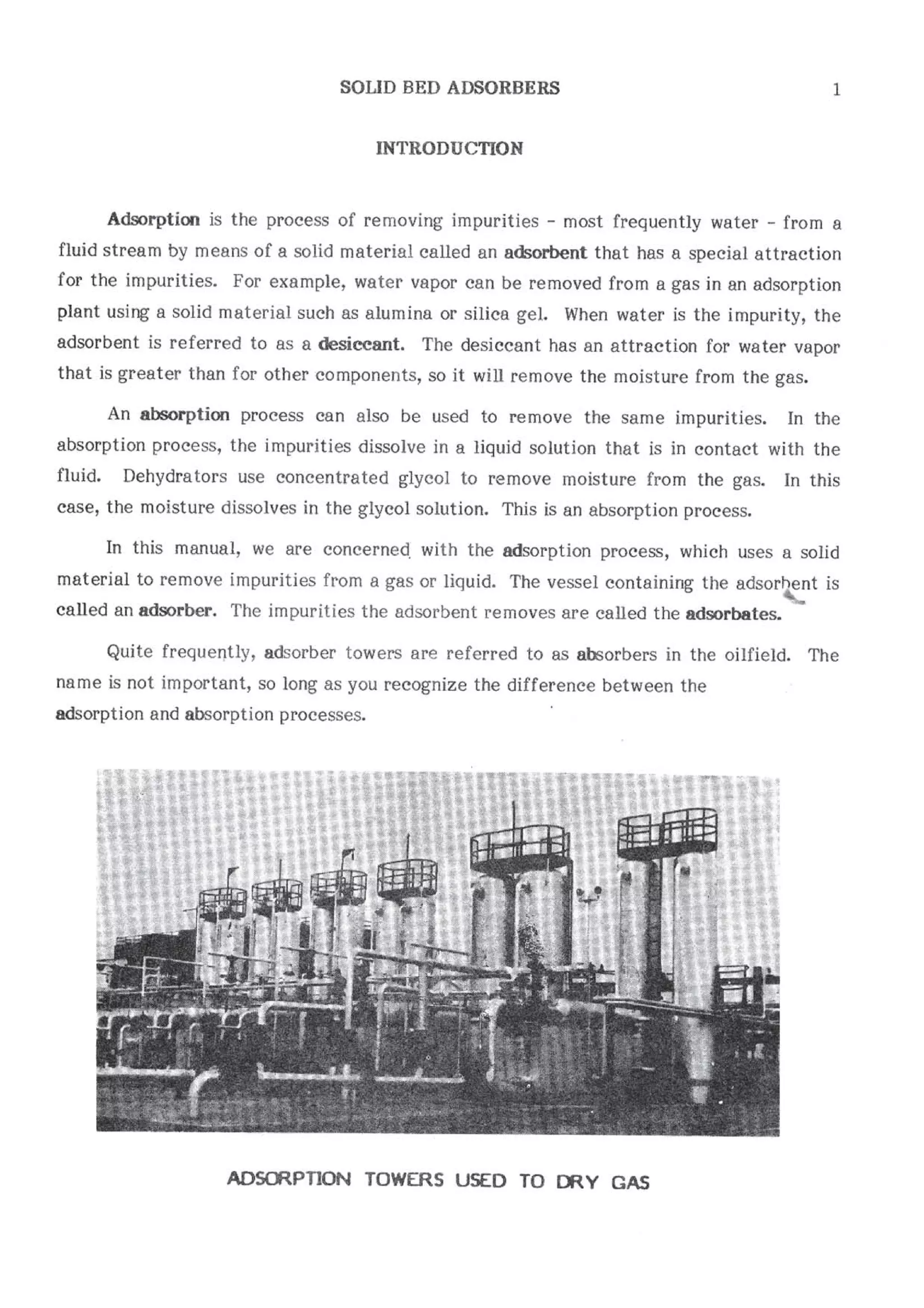 Api solid bed-adsorbers