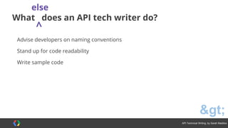 #APItechcomm @sarahmaddox
What is an API?
 