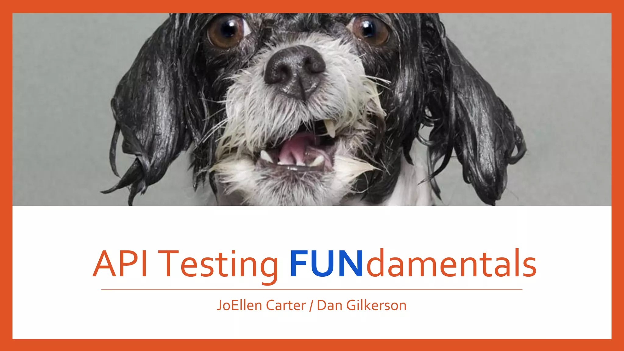 API Testing FUNdamentals
JoEllen Carter / Dan Gilkerson
 