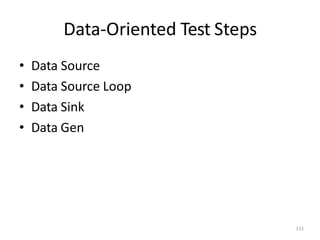 Data-Oriented Test Steps
131
• Data Source
• Data Source Loop
• Data Sink
• Data Gen
 