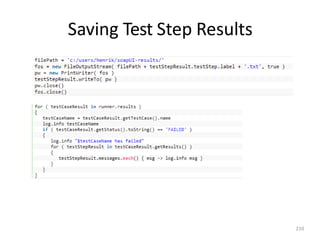 Saving Test Step Results
210
 