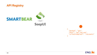 API Registry
140
{
"method": "get",
"host": "api.ing.com",
"urlPathTemplate": "/accounts"
}
 