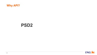 PSD2
4
Why API?
 