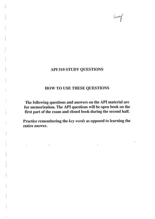 Api 510 study questions