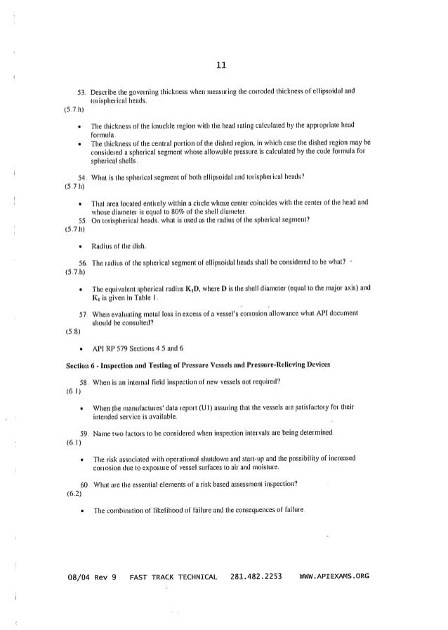 api 510 study questions