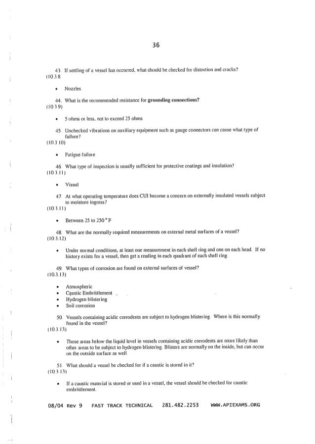 api 510 study questions