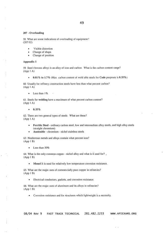 api 510 study questions