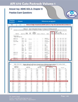 API 570 - Piping Inspector Fastrack- Volume 1-Dr. Samir Saad 