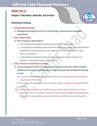 API 570 - Piping Inspector Fastrack- Volume 1-Dr. Samir Saad 