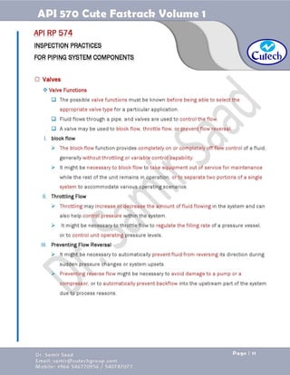 API 570 - Piping Inspector Fastrack- Volume 1-Dr. Samir Saad 