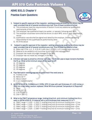 API 570 - Piping Inspector Fastrack- Volume 1-Dr. Samir Saad 