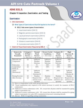 API 570 - Piping Inspector Fastrack- Volume 1-Dr. Samir Saad 
