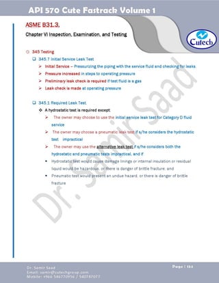 API 570 - Piping Inspector Fastrack- Volume 1-Dr. Samir Saad 