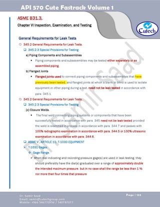 API 570 - Piping Inspector Fastrack- Volume 1-Dr. Samir Saad 