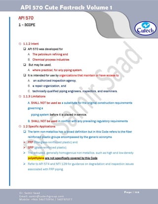 API 570 - Piping Inspector Fastrack- Volume 1-Dr. Samir Saad 