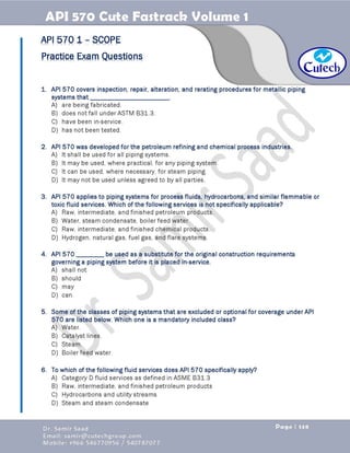 API 570 - Piping Inspector Fastrack- Volume 1-Dr. Samir Saad 