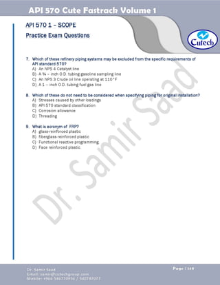 API 570 - Piping Inspector Fastrack- Volume 1-Dr. Samir Saad 