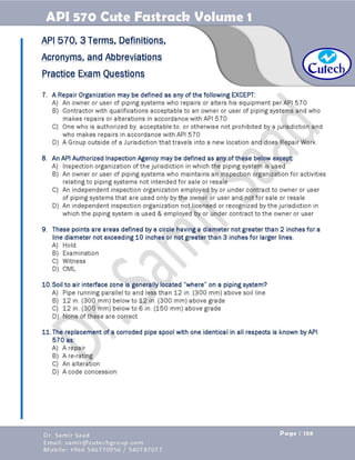 API 570 - Piping Inspector Fastrack- Volume 1-Dr. Samir Saad 