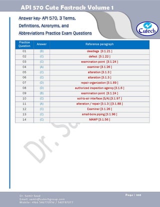 API 570 - Piping Inspector Fastrack- Volume 1-Dr. Samir Saad 