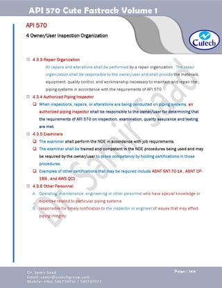 API 570 - Piping Inspector Fastrack- Volume 1-Dr. Samir Saad 