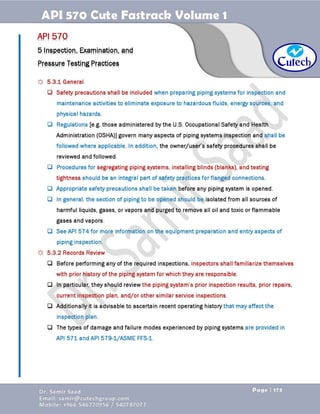 API 570 - Piping Inspector Fastrack- Volume 1-Dr. Samir Saad 