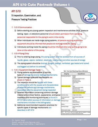 API 570 - Piping Inspector Fastrack- Volume 1-Dr. Samir Saad 
