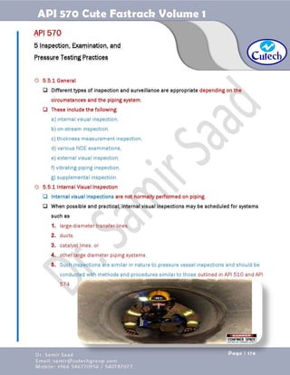 API 570 - Piping Inspector Fastrack- Volume 1-Dr. Samir Saad 