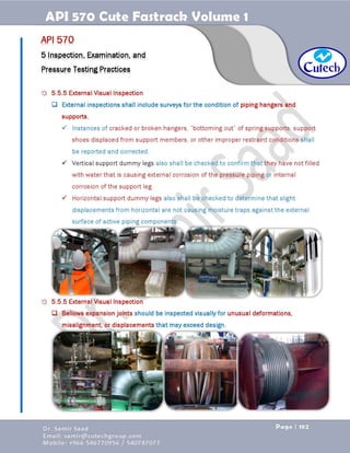 API 570 - Piping Inspector Fastrack- Volume 1-Dr. Samir Saad 
