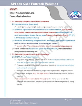 API 570 - Piping Inspector Fastrack- Volume 1-Dr. Samir Saad 