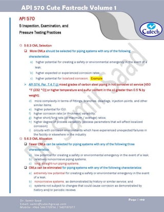 API 570 - Piping Inspector Fastrack- Volume 1-Dr. Samir Saad 