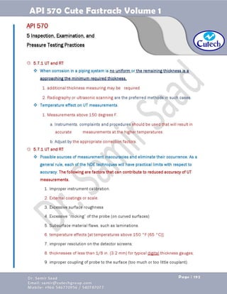 API 570 - Piping Inspector Fastrack- Volume 1-Dr. Samir Saad 