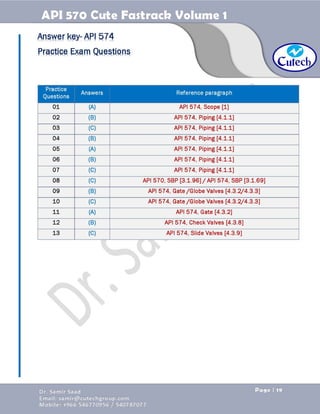API 570 - Piping Inspector Fastrack- Volume 1-Dr. Samir Saad 