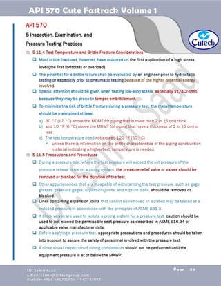 API 570 - Piping Inspector Fastrack- Volume 1-Dr. Samir Saad 