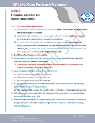 API 570 - Piping Inspector Fastrack- Volume 1-Dr. Samir Saad 