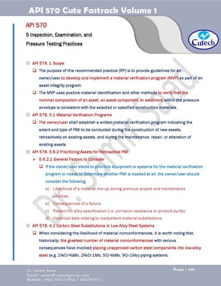 API 570 - Piping Inspector Fastrack- Volume 1-Dr. Samir Saad 
