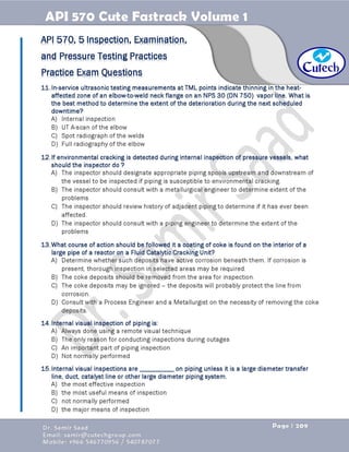 API 570 - Piping Inspector Fastrack- Volume 1-Dr. Samir Saad 