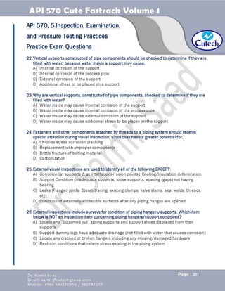 API 570 - Piping Inspector Fastrack- Volume 1-Dr. Samir Saad 