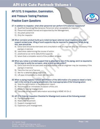 API 570 - Piping Inspector Fastrack- Volume 1-Dr. Samir Saad 