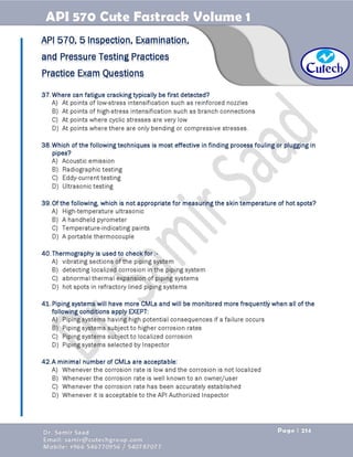 API 570 - Piping Inspector Fastrack- Volume 1-Dr. Samir Saad 