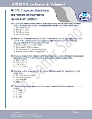 API 570 - Piping Inspector Fastrack- Volume 1-Dr. Samir Saad 