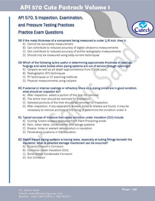 API 570 - Piping Inspector Fastrack- Volume 1-Dr. Samir Saad 
