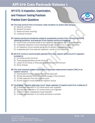 API 570 - Piping Inspector Fastrack- Volume 1-Dr. Samir Saad 