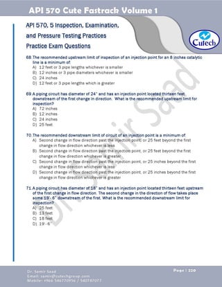 API 570 - Piping Inspector Fastrack- Volume 1-Dr. Samir Saad 