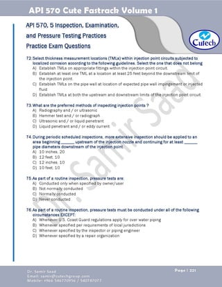 API 570 - Piping Inspector Fastrack- Volume 1-Dr. Samir Saad 