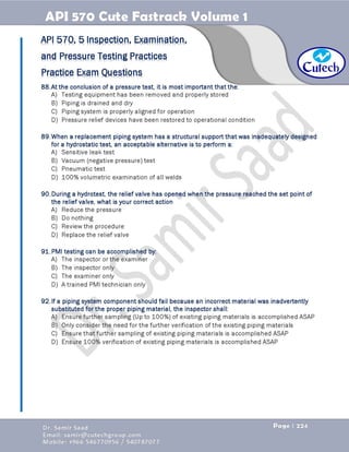 API 570 - Piping Inspector Fastrack- Volume 1-Dr. Samir Saad 